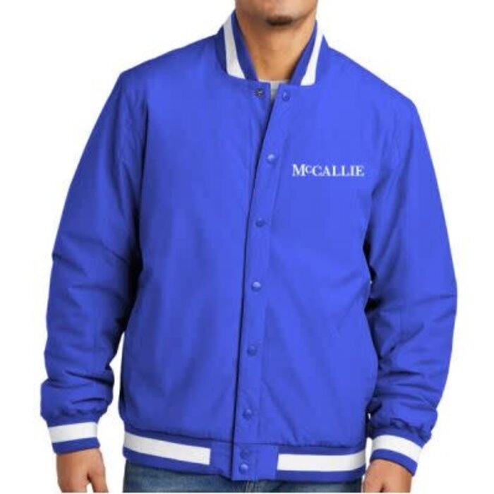 Forerunner Mens Insulated Varsity Jacket Royal