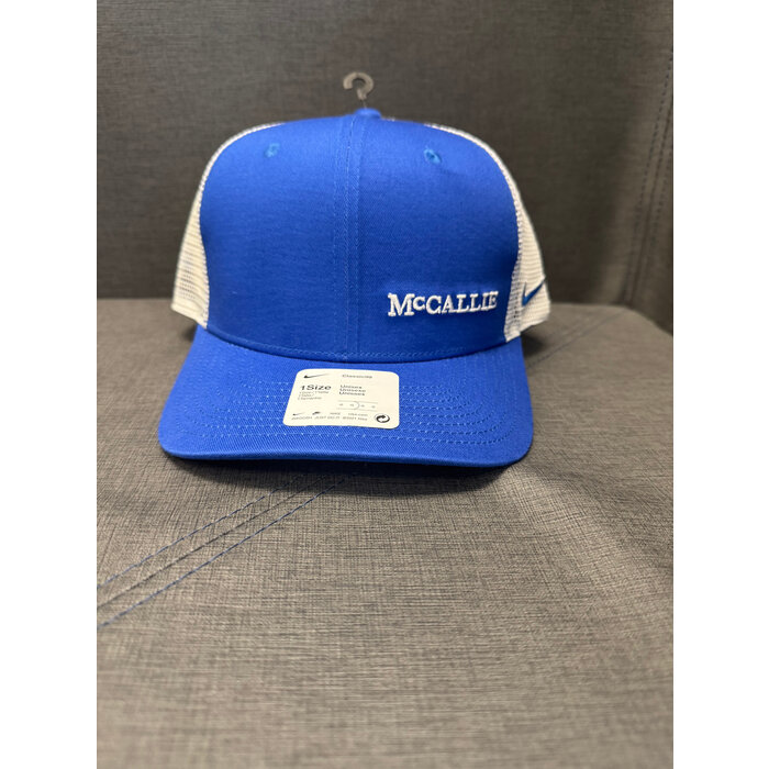 Nike Hat Royal and White Mesh with McCallie