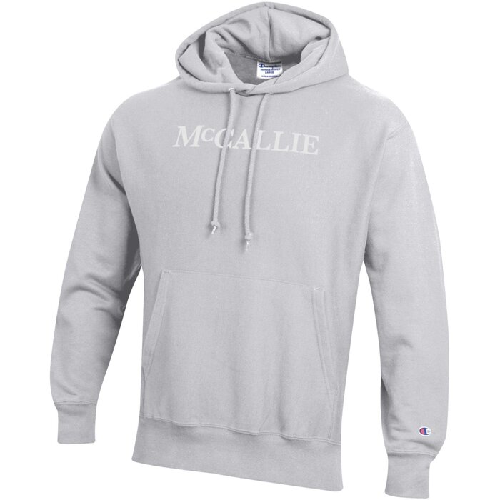 Champion Reverse Weave Hood Silver W/ White McCallie