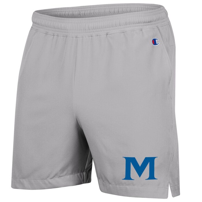 Champion Men's 5" Inseam Grey short W/Royal M