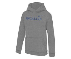 Nike Youth Grey Club Fleece hoodie w/McCallie