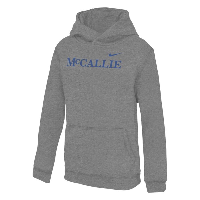 Nike Youth Grey Club Fleece hoodie w/McCallie