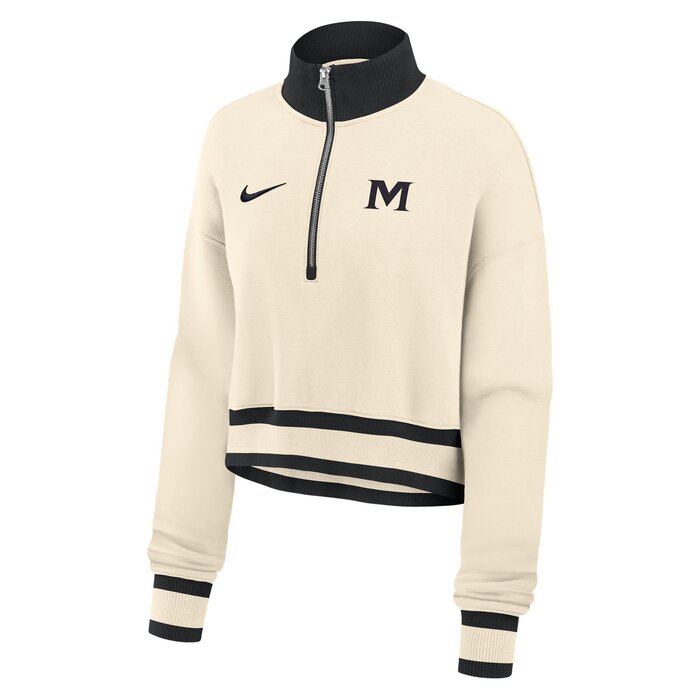 Nike Women's Phoenix Cream Cropped 1/4 zip with M