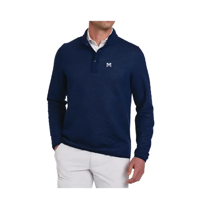 H & B Sullivan Pullover Hth Navy w/M