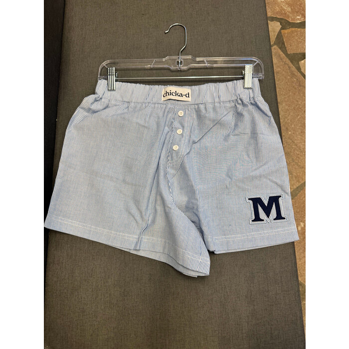 Chicka-d Women's PJ Boxer Shorts Blue w/ M