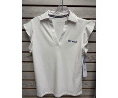 ST W Dayna Ruffle Polo Tank White w/McCallie