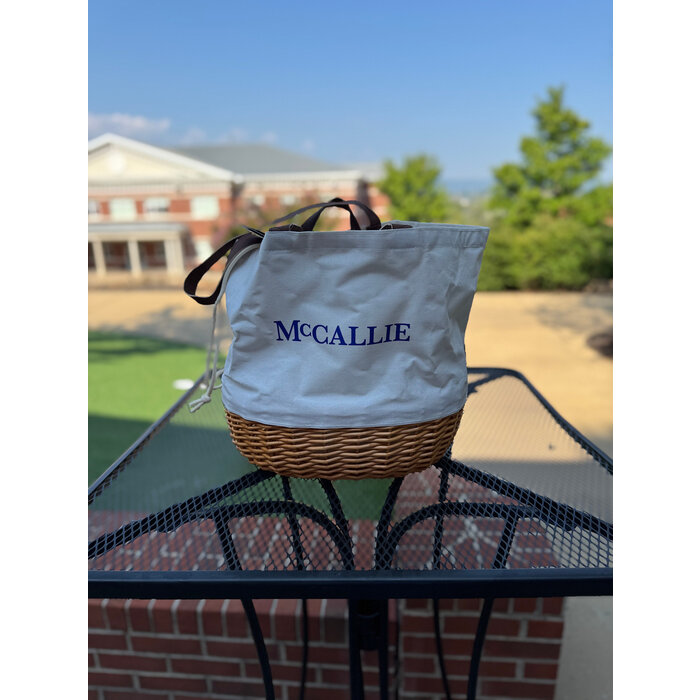 Coronado Basket Tote Beige Canvas w/ McCallie