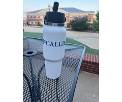 Hydro Flask 32oz Travel Bottle w/ flex straw cap white w/ McCallie