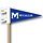 Pennant 4x9 Blue Felt w/ M McCallie