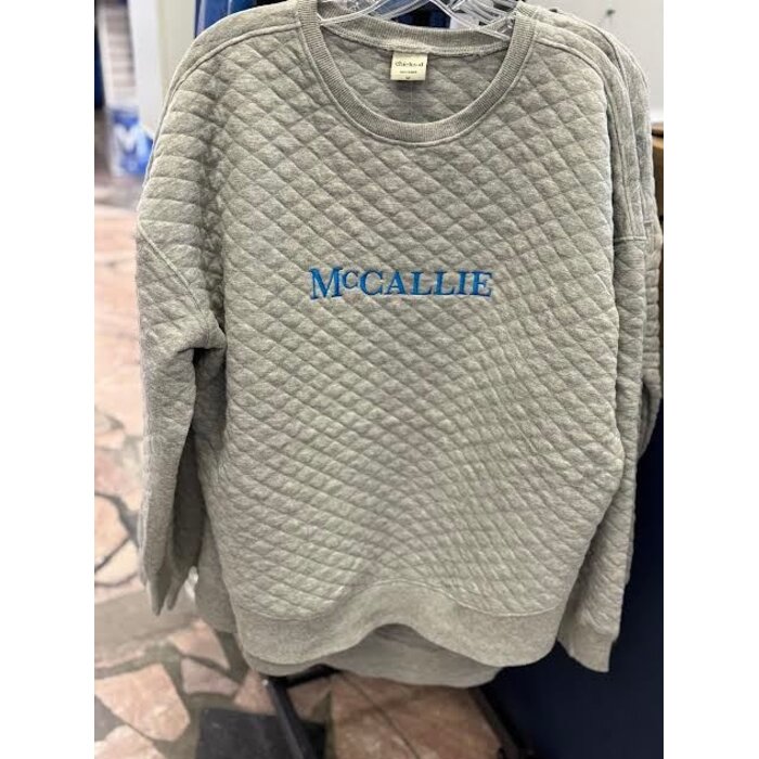 Chicka-d Quilted Pullover Heather Grey w/ McCallie