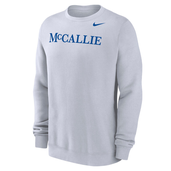 Nike Men's Club Fleece Crew White w/McCallie