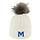 Alps Knit Cuff Hat White Faux Fur Pom w/ M