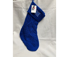 Logo Brands Dasher Knit Holiday Stocking Blue w/M