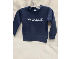 Rabbit Skins Toddler Fleece Crew Sweatshirt Navy w/ McCallie