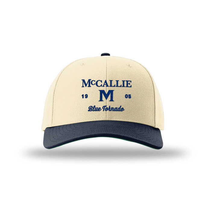 Richardson Richardson 512 Surge Snapback hat Birch/Navy w/ M McCallie