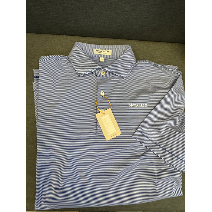 Peter Millar Men's Blue 3 Jubilee Striped Polo w/ McCallie