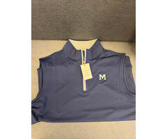 Peter Millar Men's Galway Perf. 1/4 zip vest Navy w/M