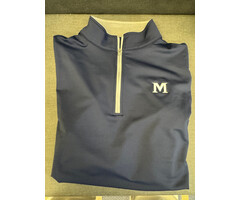 Peter Millar Men's Perth Stretch Loop Terry 1/4zip Navy w/M