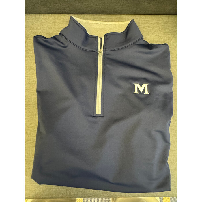 Peter Millar Men's Perth Stretch Loop Terry 1/4zip Navy w/M