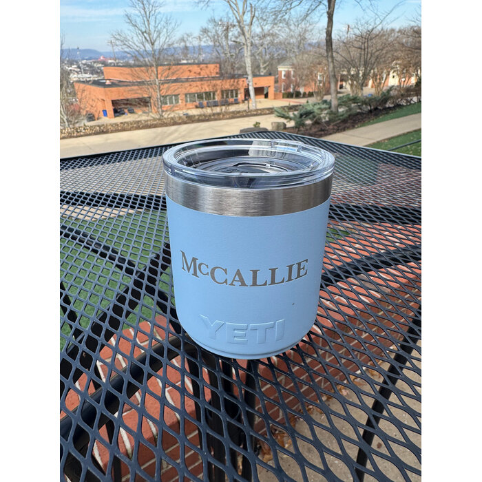 Yeti Rambler Lowball 10oz Sky Blue w/ McCallie