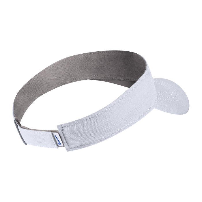 Nike White Ace Visor with royal M and swoosh on Bill
