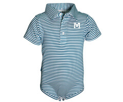 Carson Boys SS Onesie Navy Stripe w/M