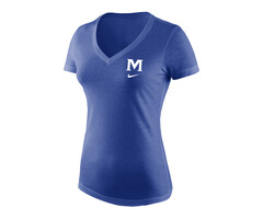 Nike Women's Tri-Blend Mid-V SS Tee RBlueHtr w/ M