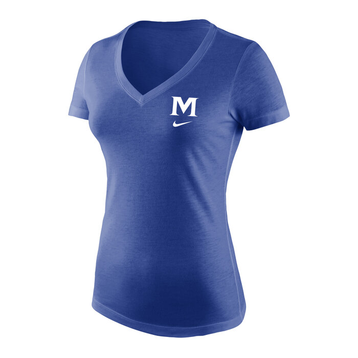 Nike Women's Tri-Blend Mid-V SS Tee RBlueHtr w/ M
