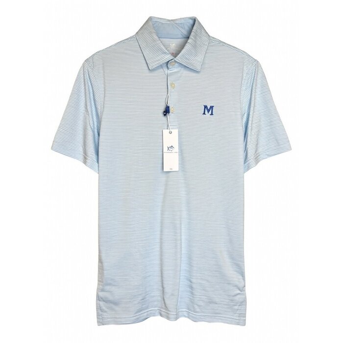 ST Men's SS Breeze Meadowbrook Stripe Polo Clearwater Blue w/M