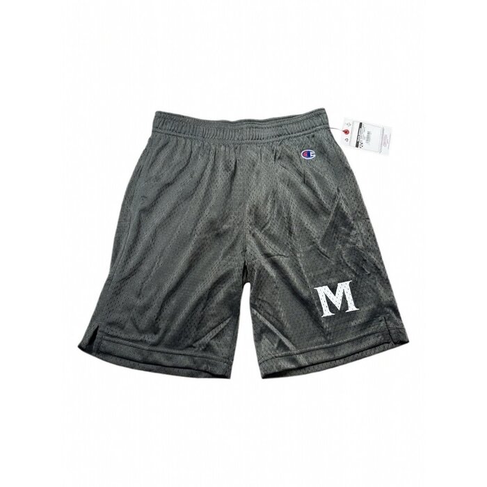 CHAMPION YOUTH MESH SHORTS - Gray w/ White M