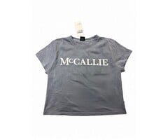 Chicka -d  Women's Blue cropped Tee w/McCallie