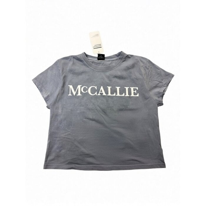 Chicka -d  Women's Blue cropped Tee w/McCallie