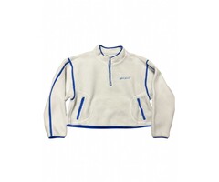 Chicka-d Womens Fleece Cream 1/4 zip with Royal McCallie