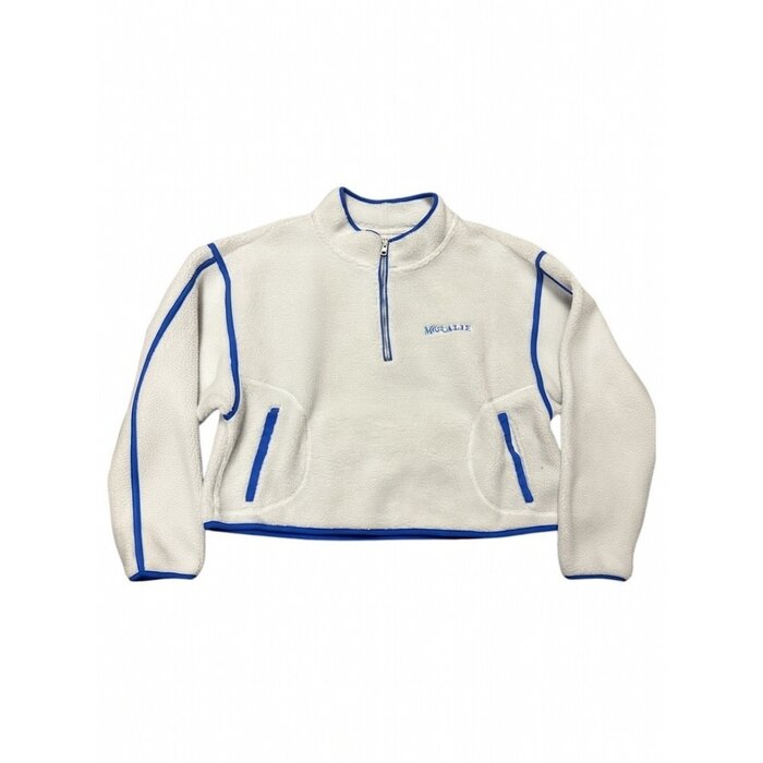 Chicka-d Womens Fleece Cream 1/4 zip with Royal McCallie