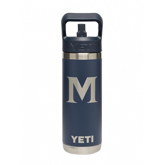 Yeti Rambler 18oz  Bottle Chug w/ straw Navy w/M