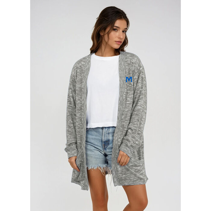 Chicka-d Women's Timeless Cardigan, Heather Grey w/M