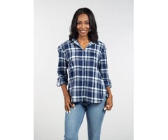 Chicka-D Boyfriend Plaid Navy w/M