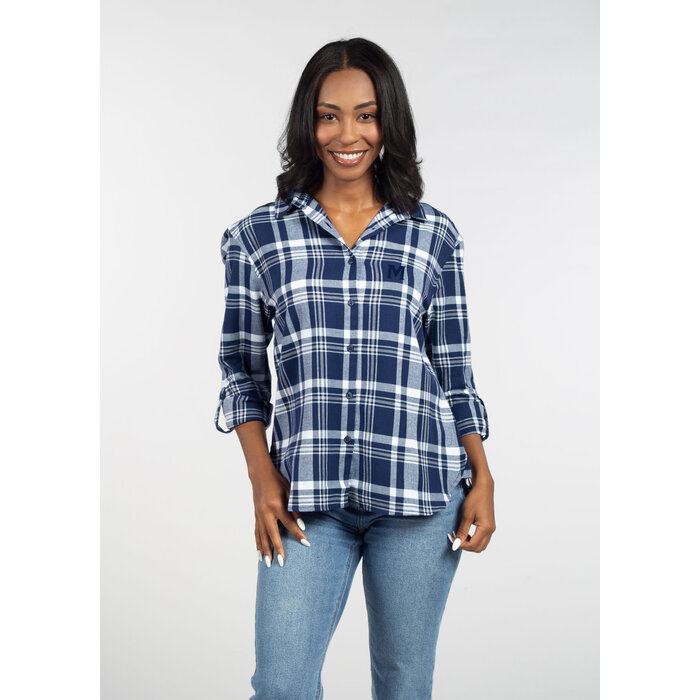 Chicka-D Boyfriend Plaid Navy w/M