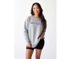 Chicka-d Quilted Pullover Heather Grey w/ McCallie