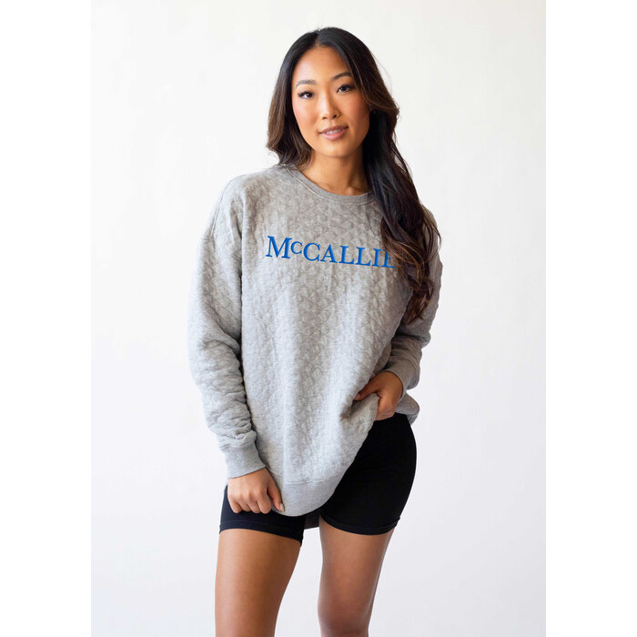 Chicka-d Quilted Pullover Heather Grey w/ McCallie
