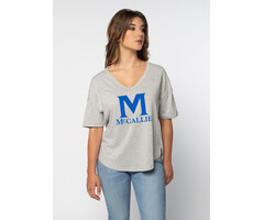 Chicka-d Women's V-Happy Jersey, Heather Grey w/ M McCallie
