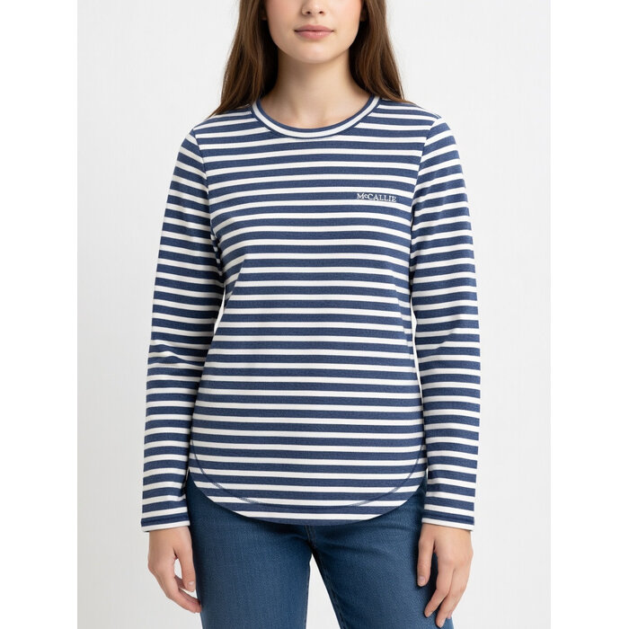 Southern Tide Women's LS Coastal Breeze Linley Stripe Crew w/ McCallie