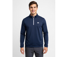 Peter Millar Men's Perth Stretch Loop Terry 1/4zip Navy w/M