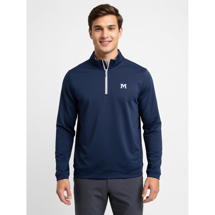 Peter Millar Men's Perth Stretch Loop Terry 1/4zip Navy w/M