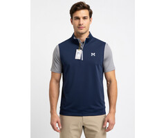 Peter Millar Men's Galway Perf. 1/4 zip vest Navy w/M
