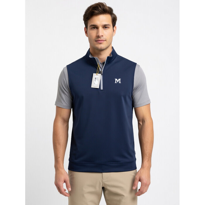 Peter Millar Men's Galway Perf. 1/4 zip vest Navy w/M