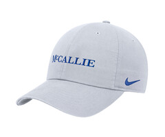 Nike Club Cap White w/ McCallie blue thread