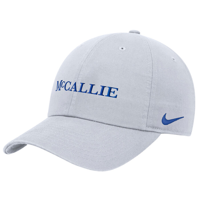 Nike Club Cap White w/ McCallie blue thread