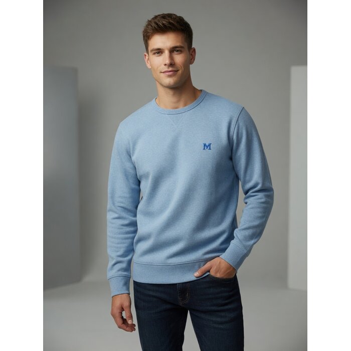 Southern Tide Men's LS Upper Deck Heather Ocean Channel Crew w/ M