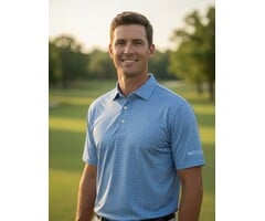 Southern Tide Men's SS Driver Island View Polo Blue Stream w/ McCallie